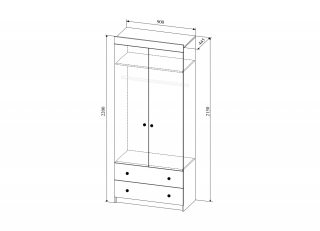 Шкаф 2х створчатый "Сканди" ШД 900.1