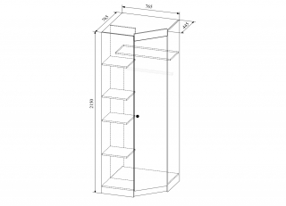 Шкаф угловой "Сканди" ШДУ 765.1
