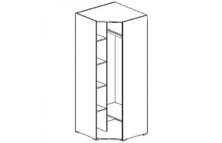 Шкаф угловой Симба  (кофе с молоком глянец)